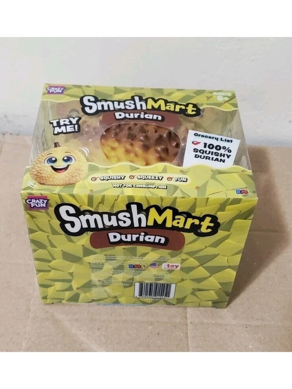 RMS SmushMart Durian Squishy Toy Squeeze Stretch Novelty Sensory Toy NIB